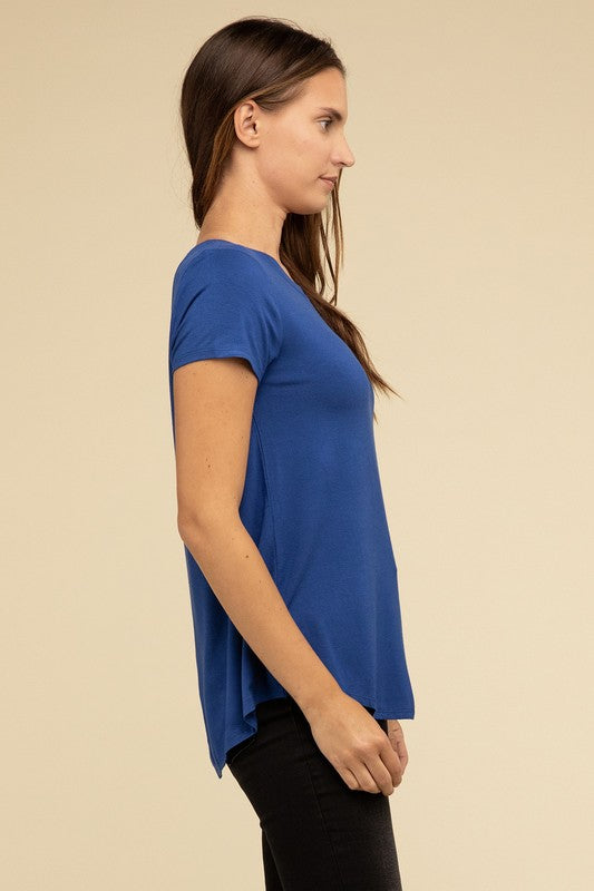 Flowy Rayon Short Sleeve Top