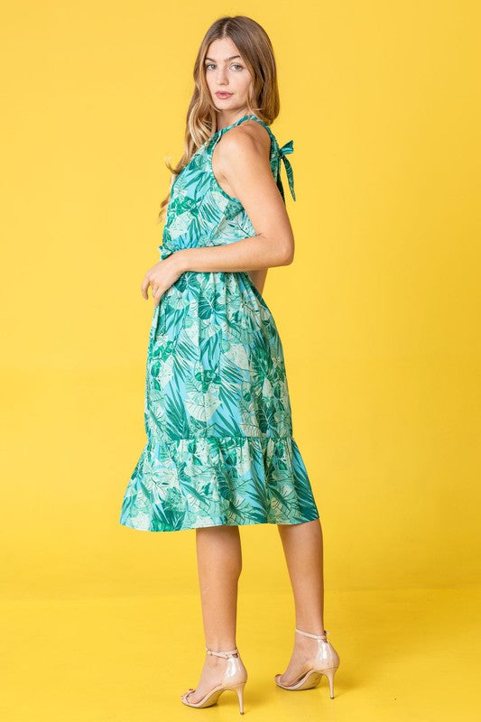 Linda Halter Neck Dress Sash Dress