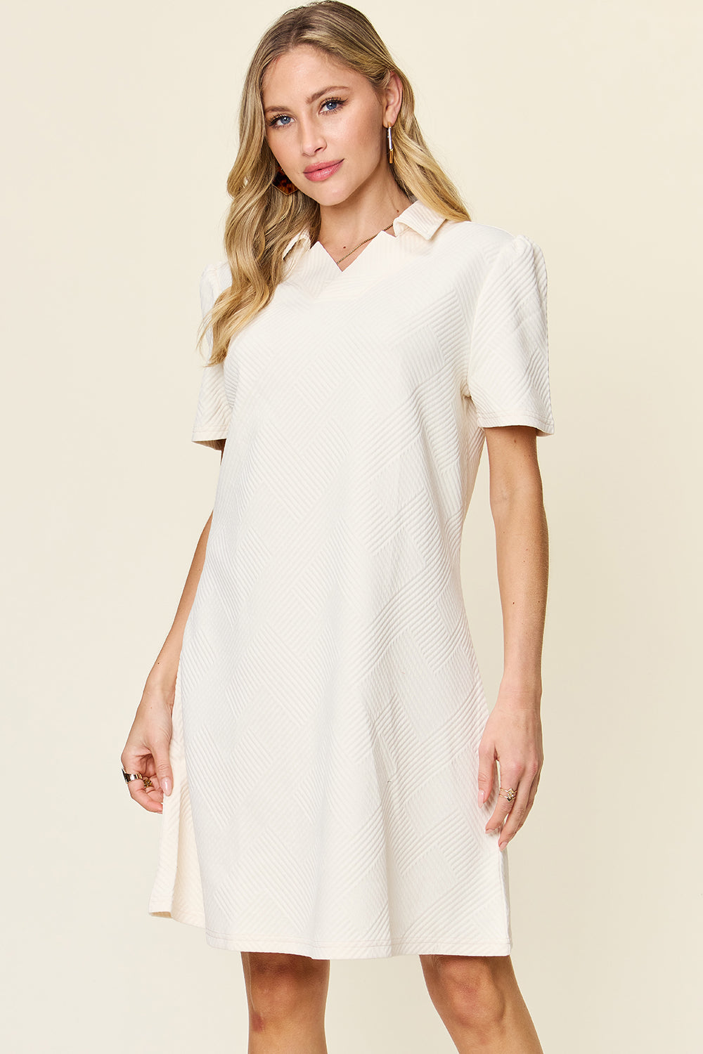 Hannah Texture Short Sleeve Dress