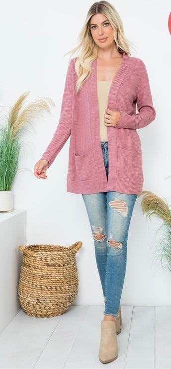 Waffle Knit Cardigan
