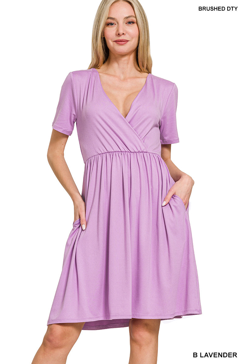 Short Sleeve Dress in Lavender