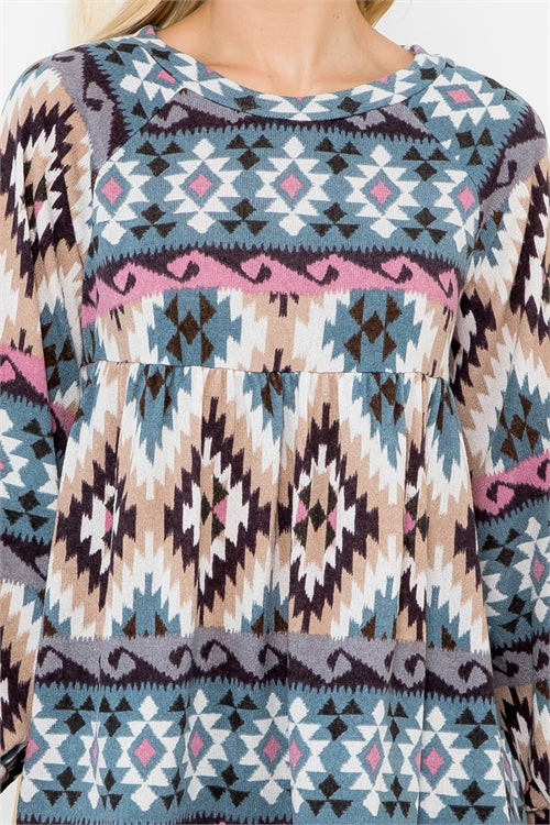 Aztec Print Top