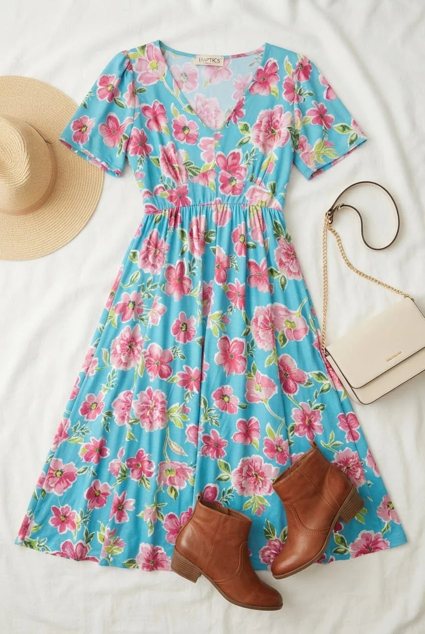Floral Printed Midi Dress
