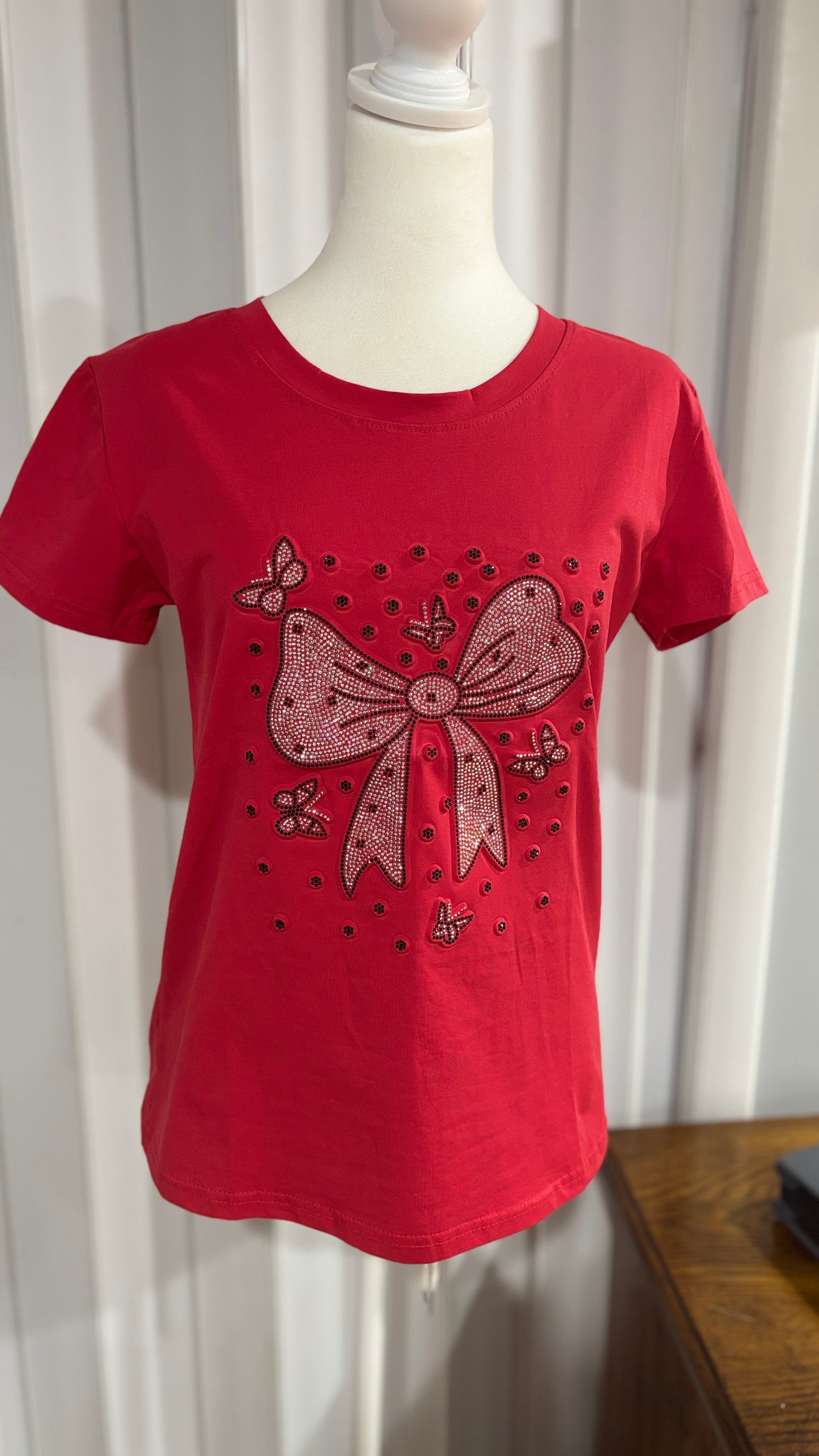 Rhinestone Bow Top