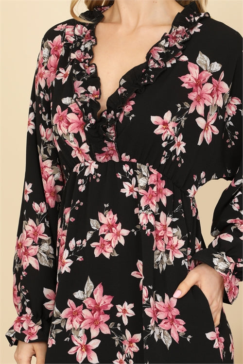 Floral Long Sleeve Dress