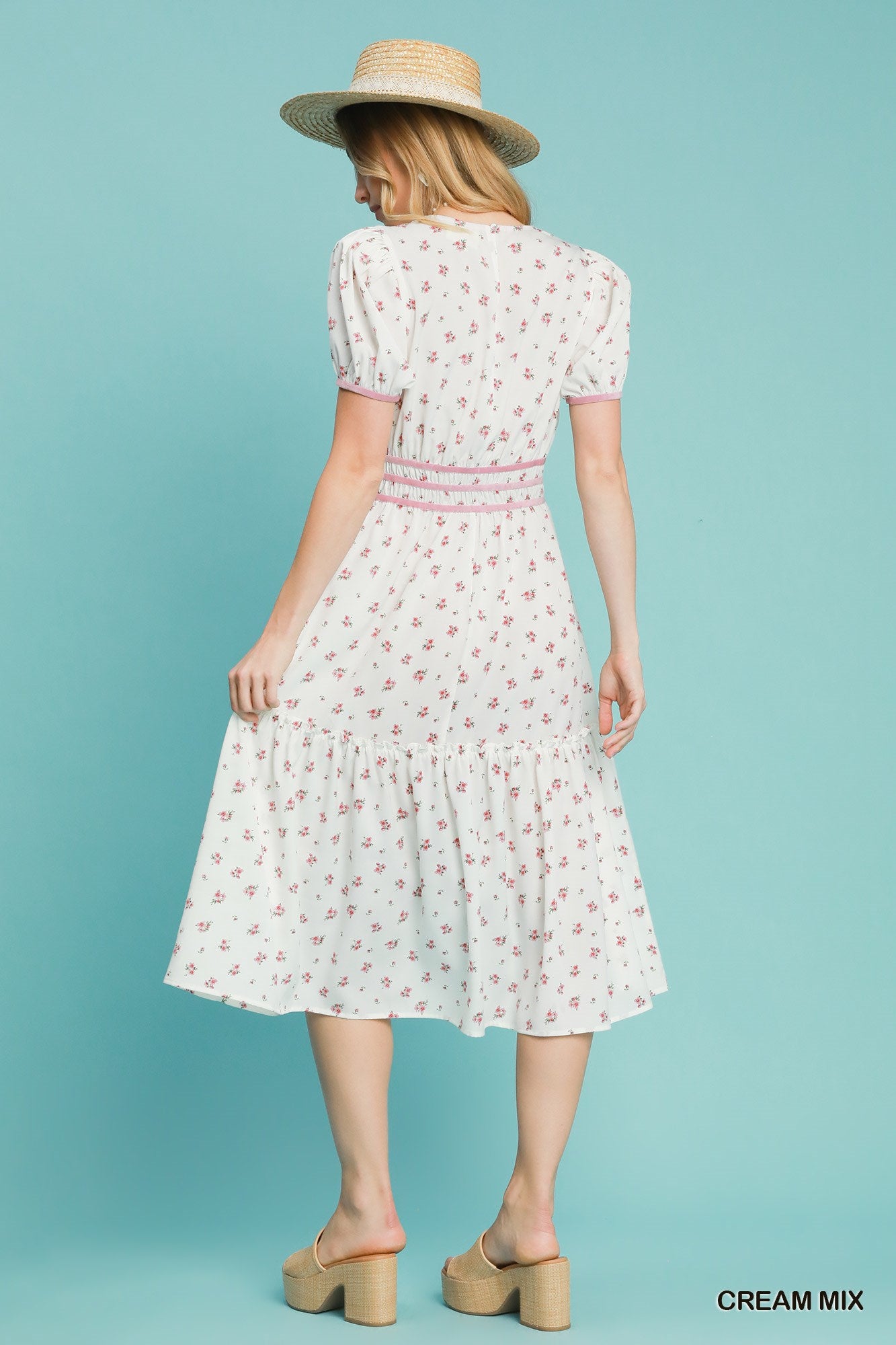 Umgee Floral Midi Dress