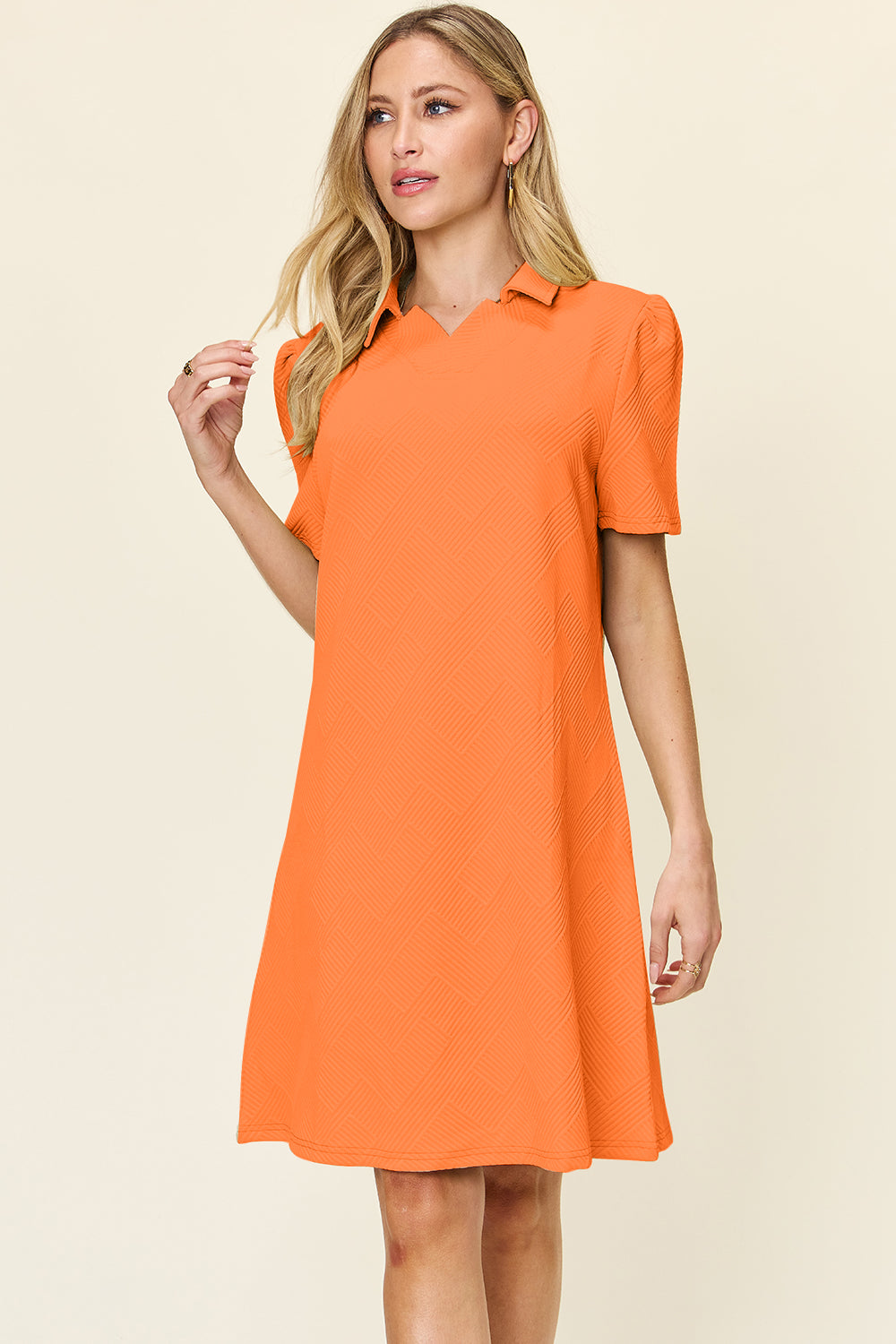 Hannah Texture Short Sleeve Dress