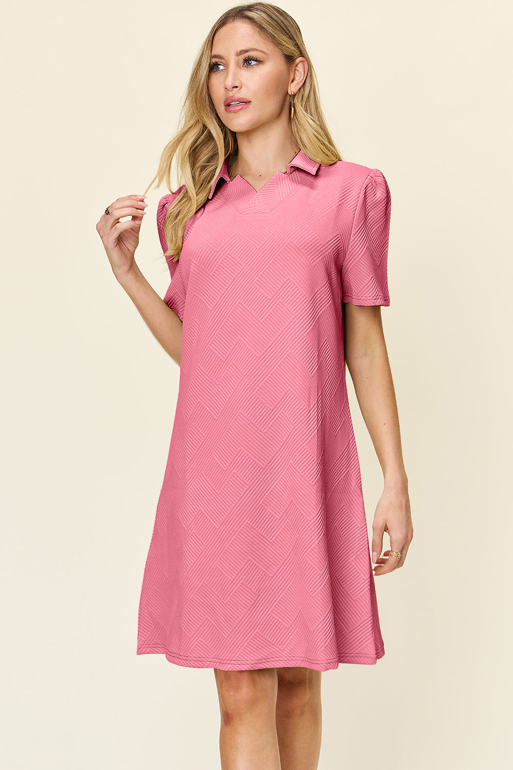 Hannah Texture Short Sleeve Dress