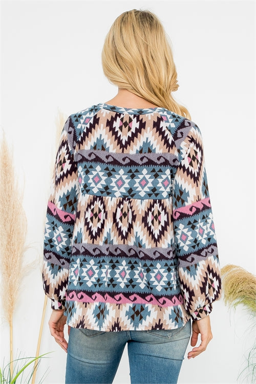 Aztec Print Top