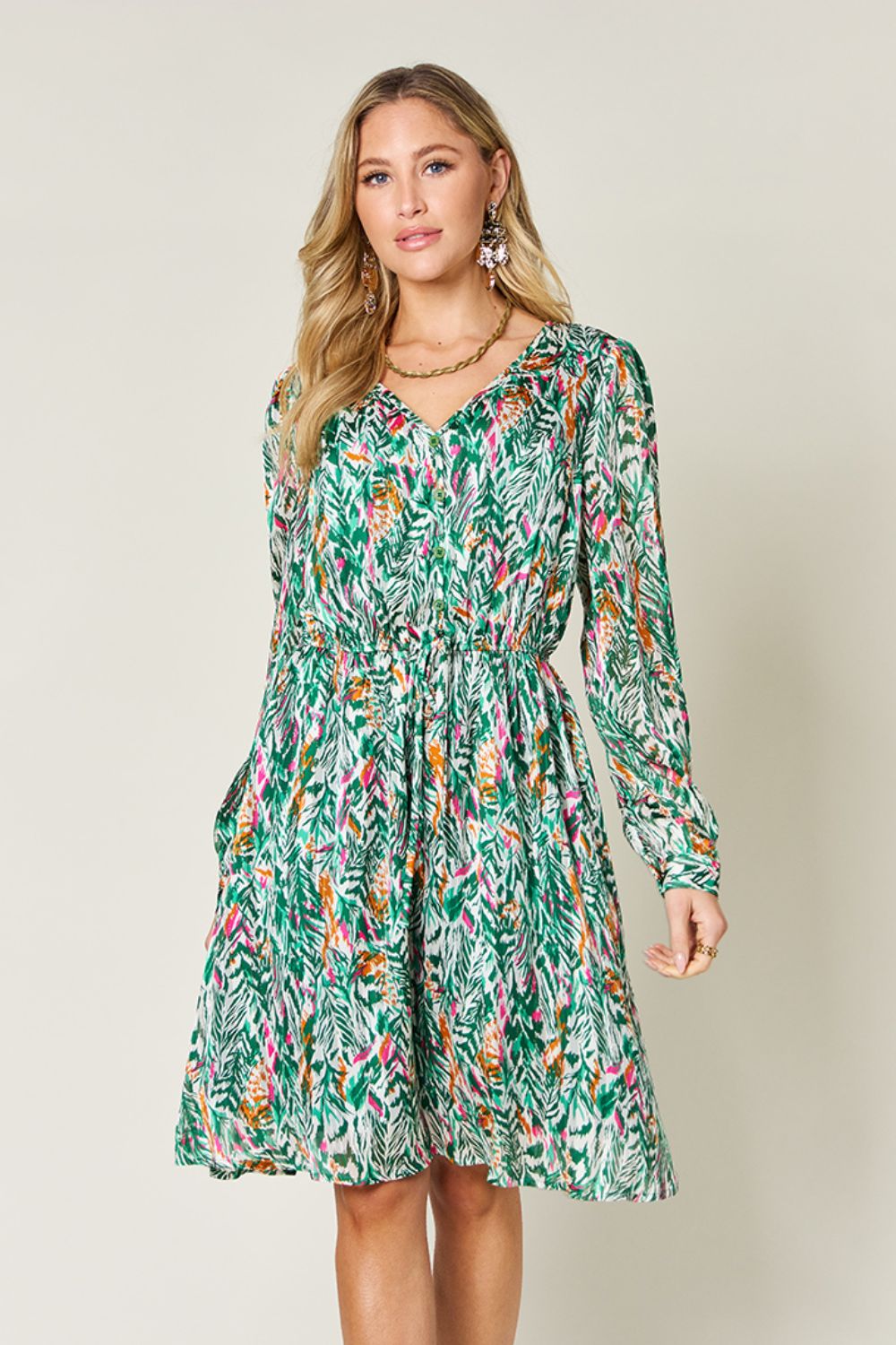 Printed Long Sleeve Dress