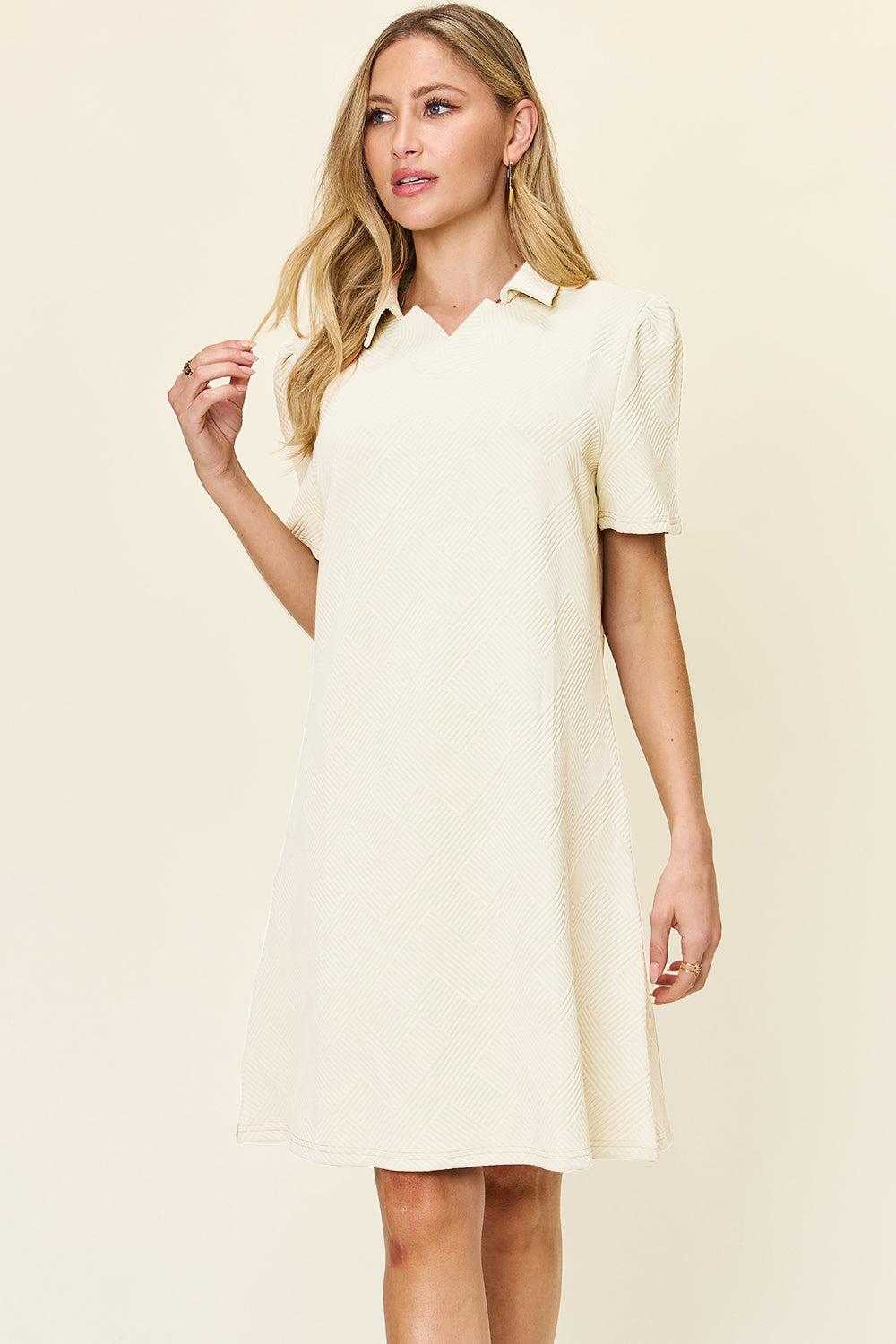 Hannah Texture Short Sleeve Dress