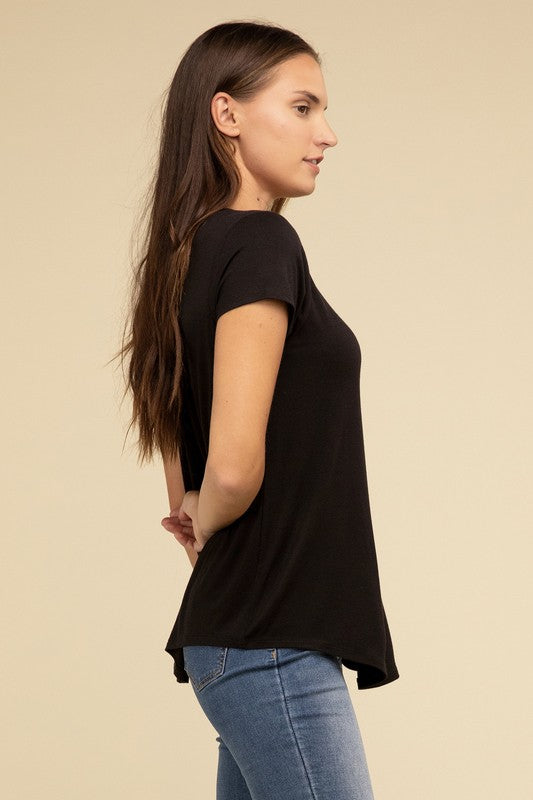 Flowy Rayon Short Sleeve Top