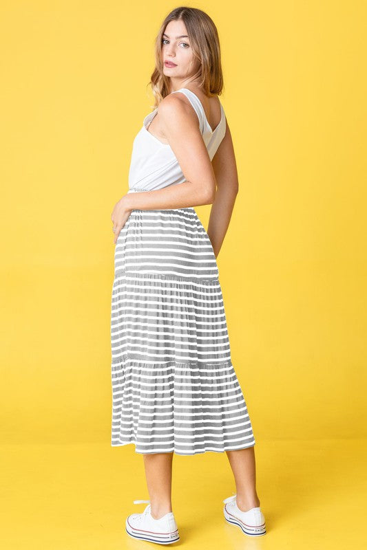 Stripe Maxi Skirt