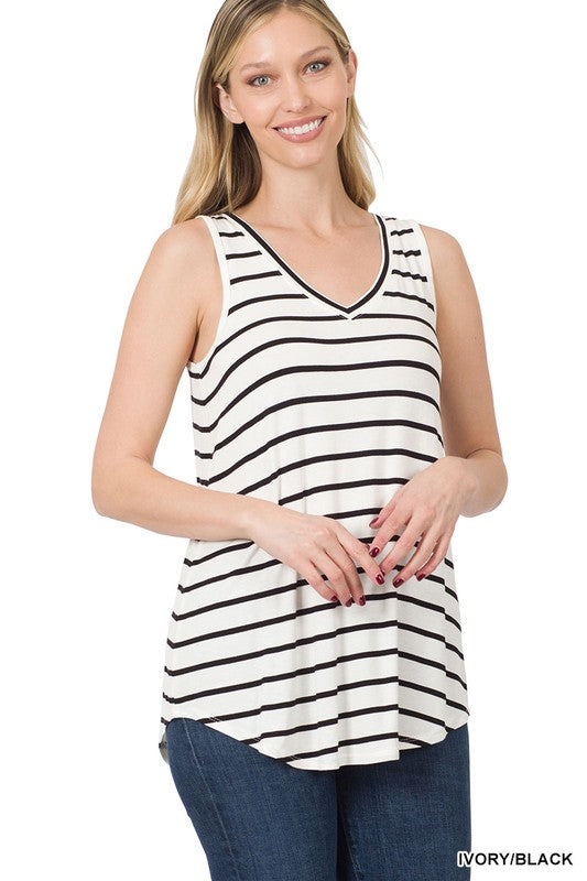 Stripe Sleeveless Top