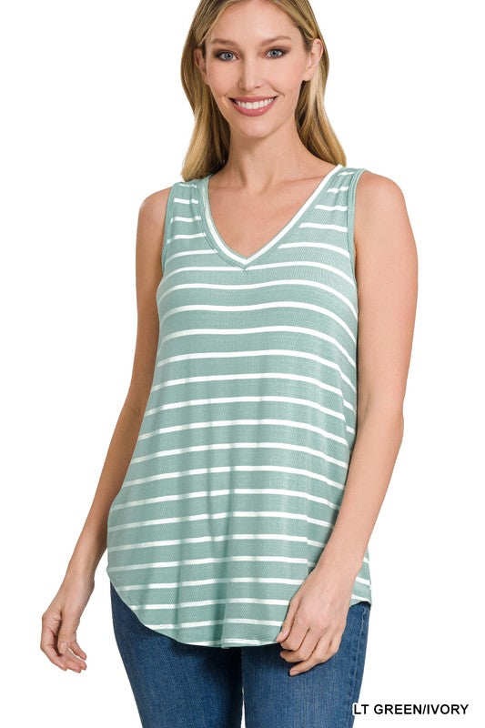 Stripe Sleeveless Top