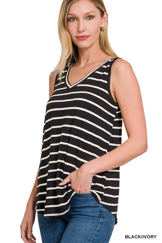 Stripe Sleeveless Top