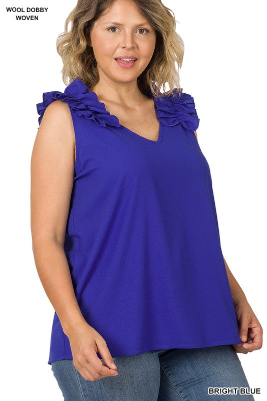 Plus Ruffle Trim Top