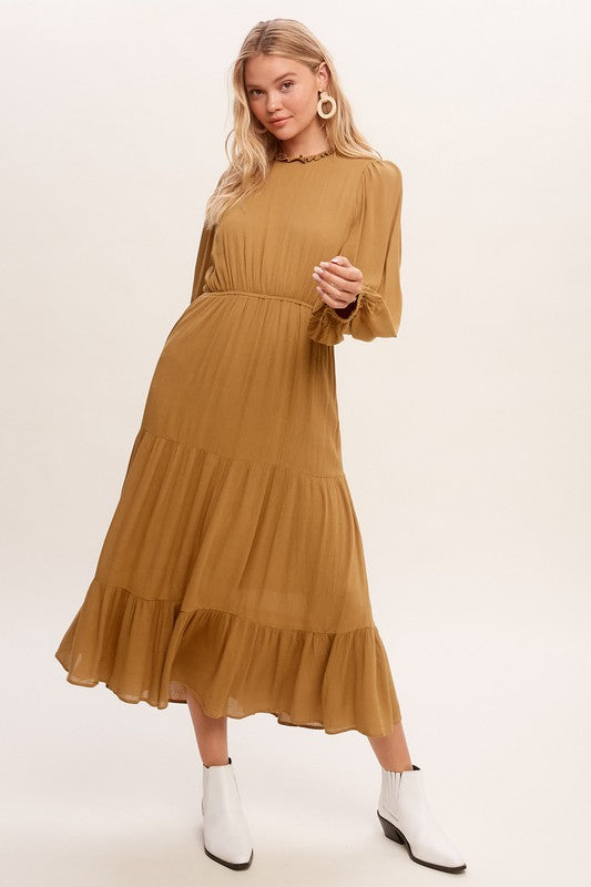 Feminine Boho Inspired Maxi Woven Dress