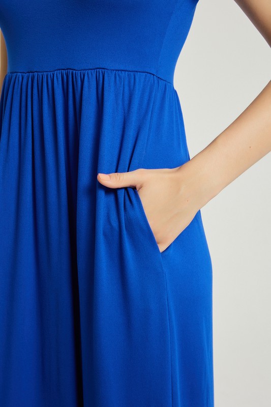 Royal Blue Maxi Dress With Pocket