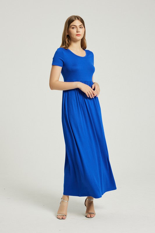 Royal Blue Maxi Dress With Pocket