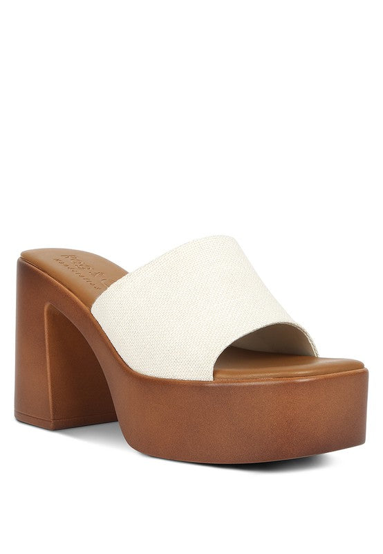 Scandal Slip On Block Heel Sandals