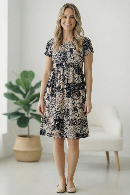 Patchwork Midi Dress