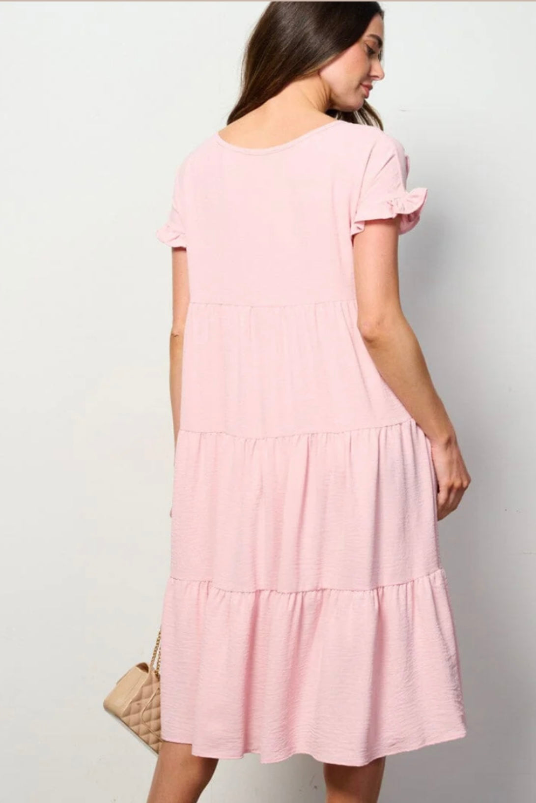 Tiered Ruffle Sleeve Midi Dress