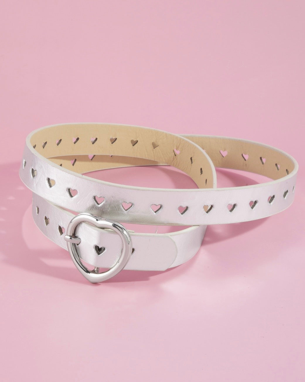 Irisdescent Heart Buckle Belt
