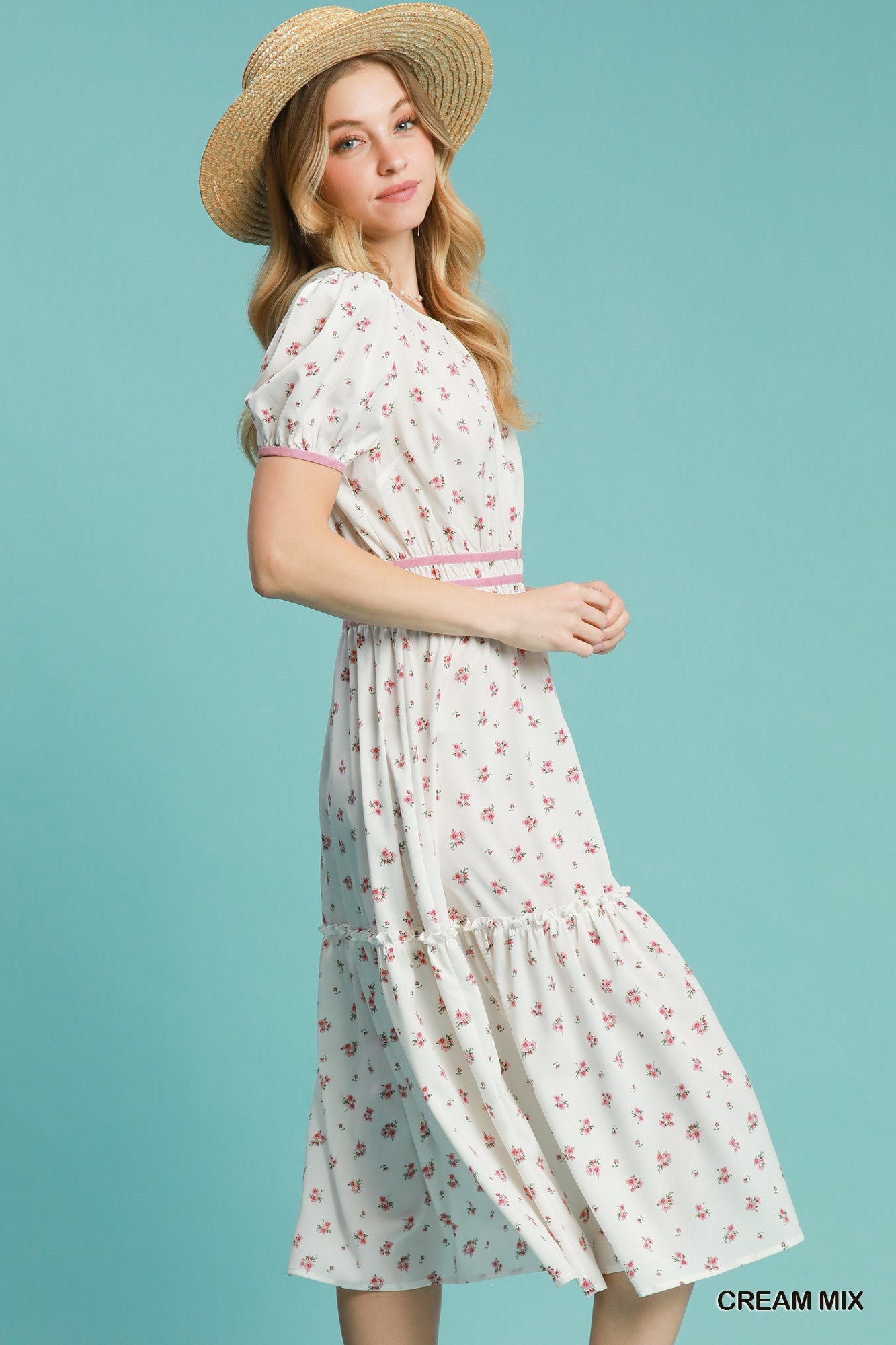 Umgee Floral Midi Dress