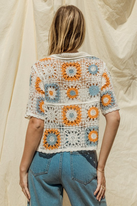 Crochet Short Sleeve Top