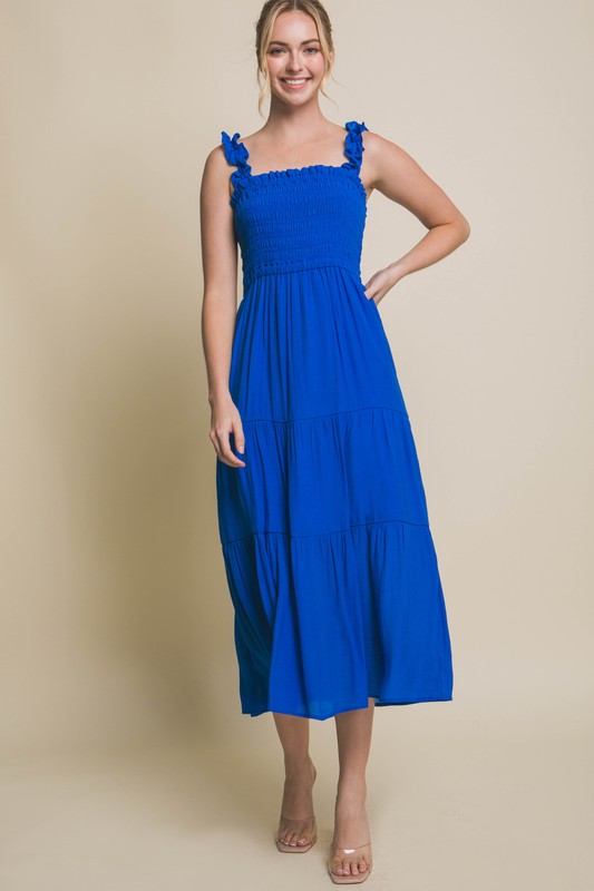 Sleeveless Tiered Smocked Maxi Dress