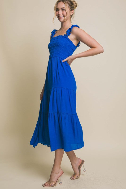 Sleeveless Tiered Smocked Maxi Dress