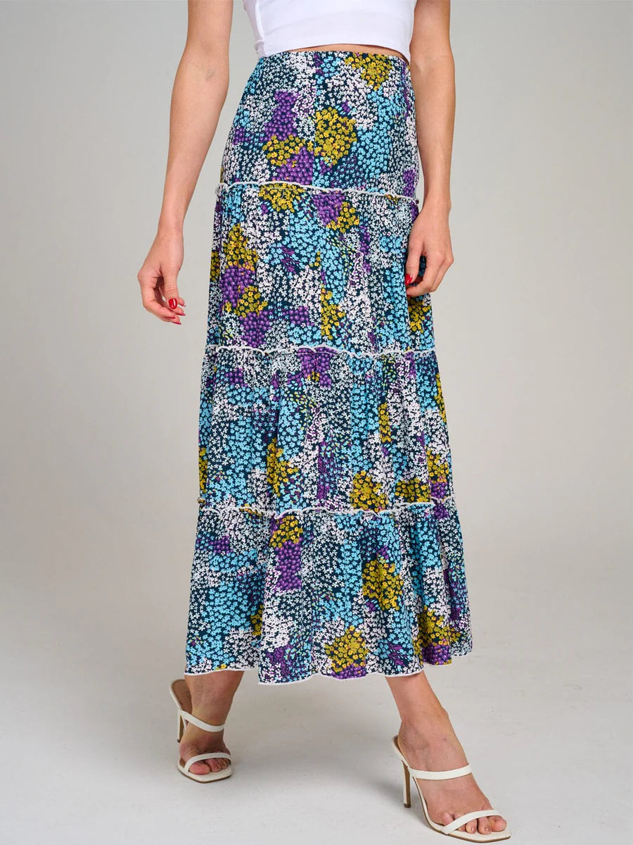 Multi Floral Maxi Skirt
