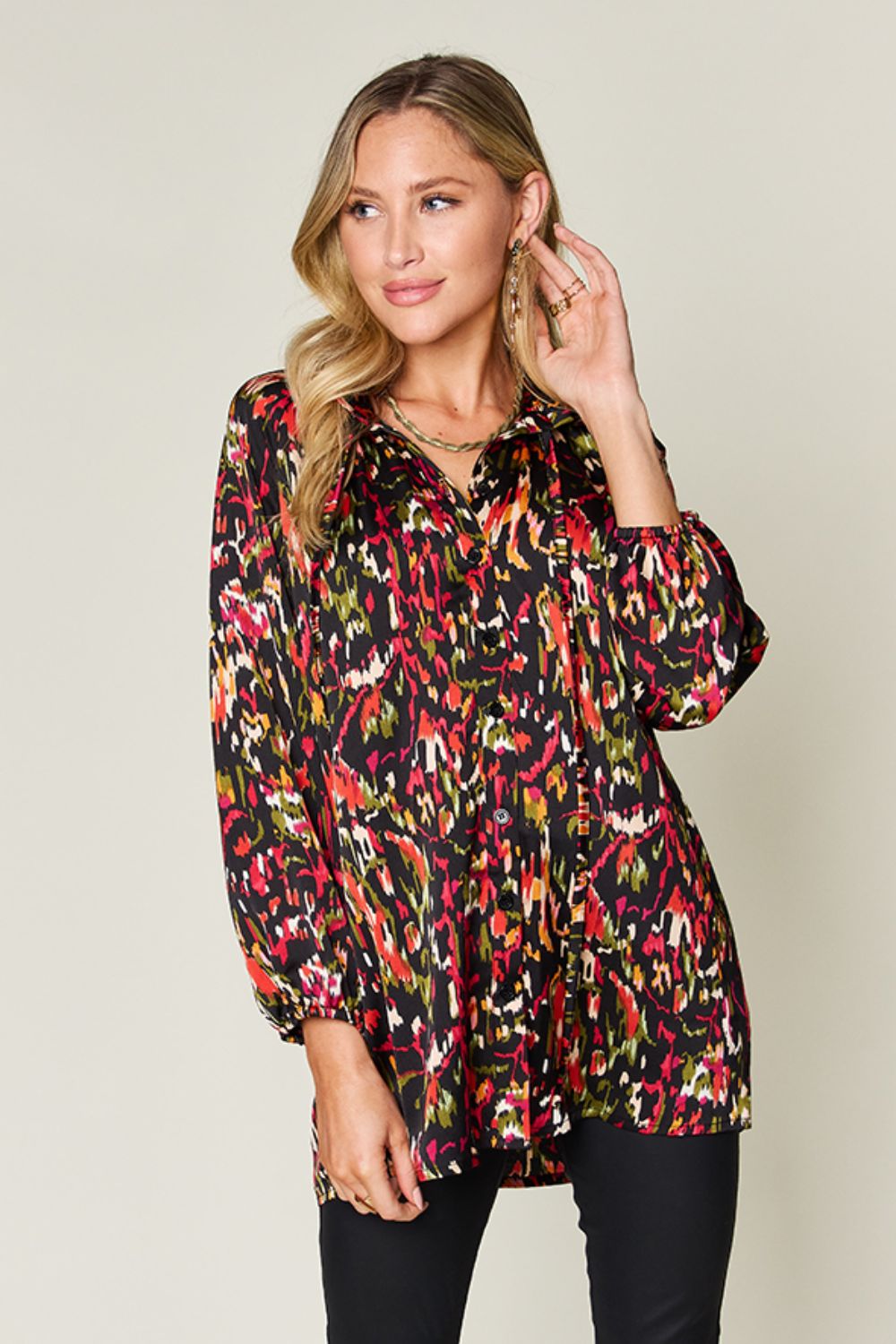 Donna Printed Long Sleeve Shirt