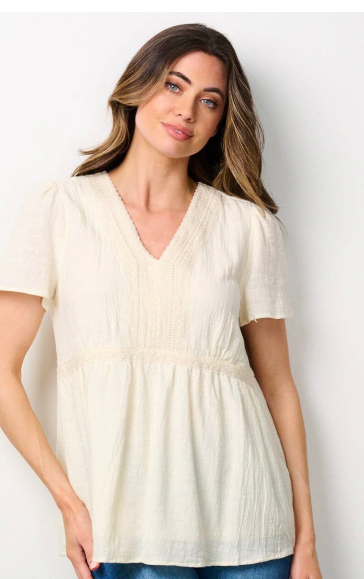 Ivory Lace Tunic Top