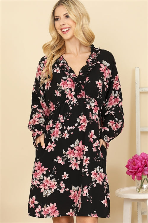 Floral Long Sleeve Dress