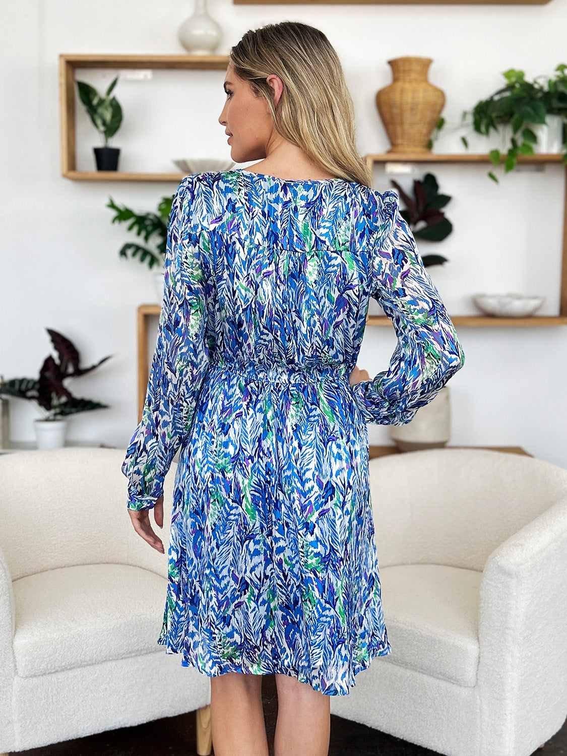 Printed Long Sleeve Dress