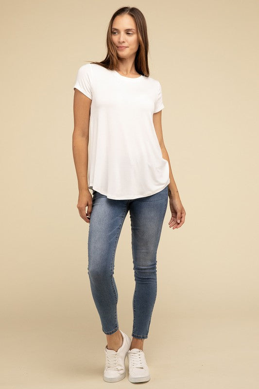 Flowy Rayon Short Sleeve Top