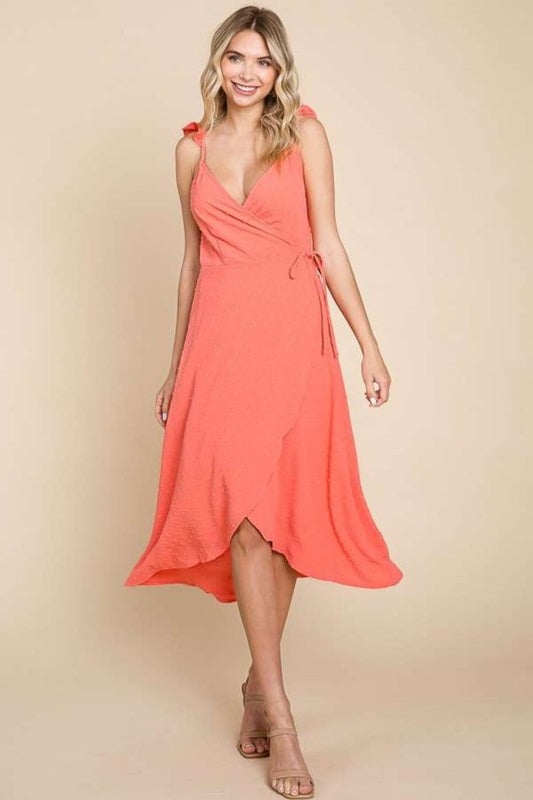 Ruffle Wrap Slip Dress