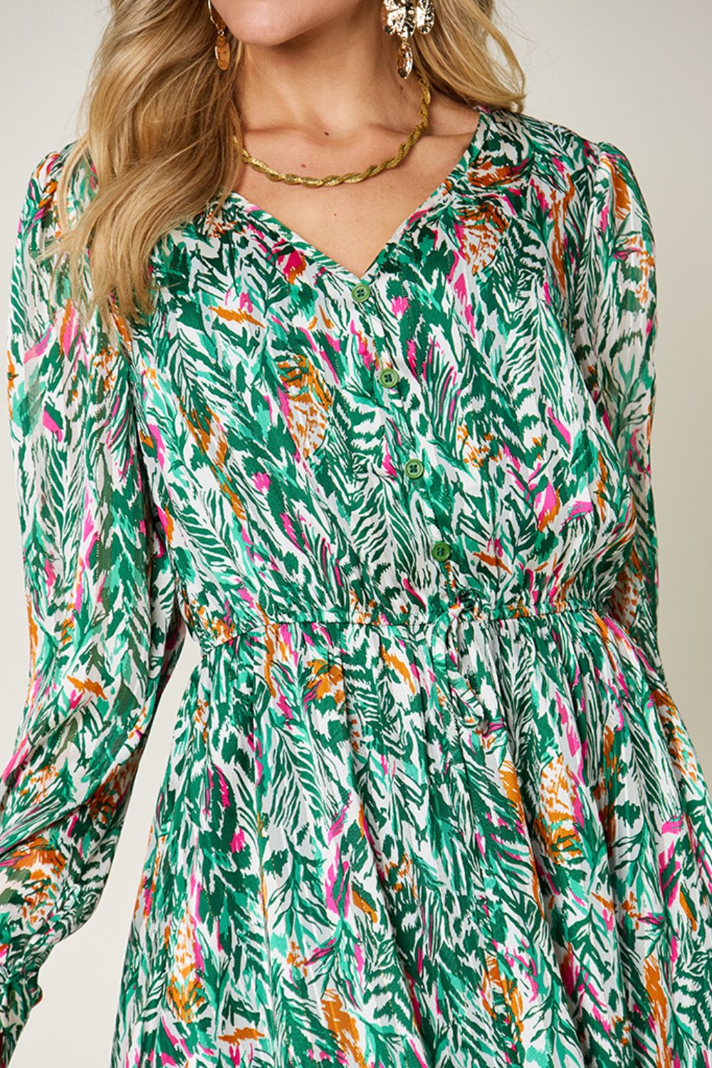 Printed Long Sleeve Dress