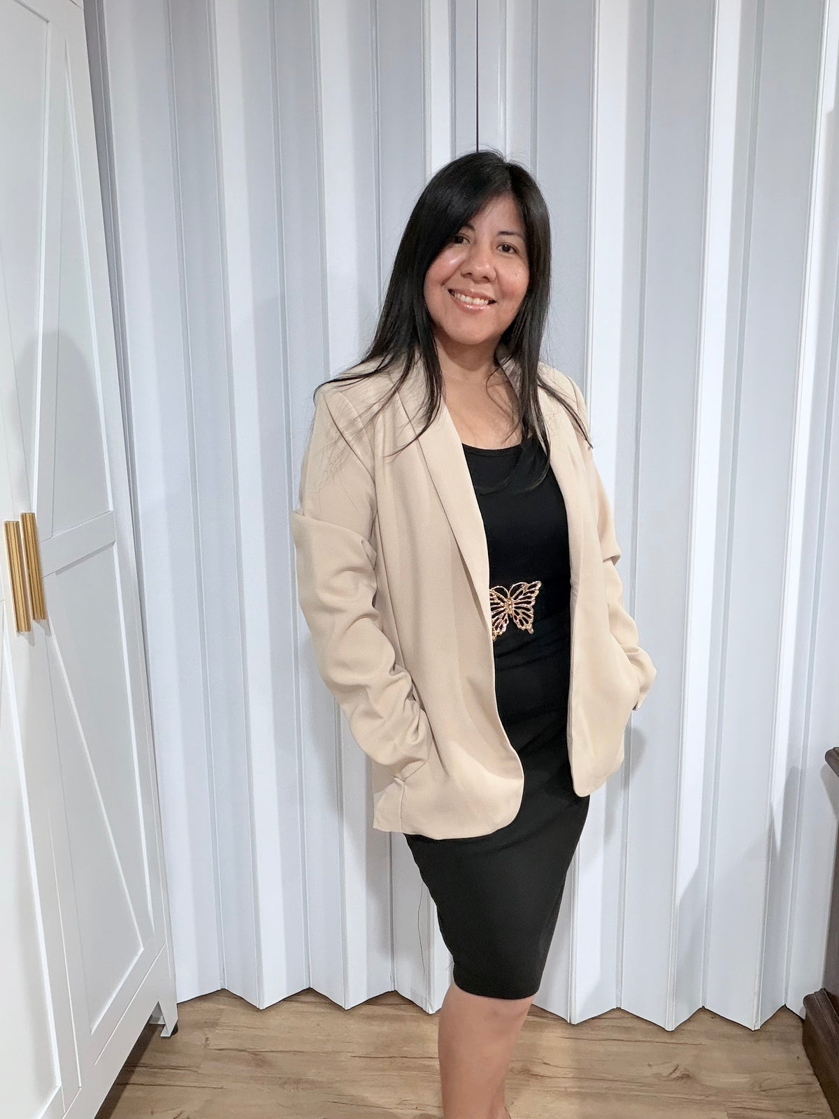 Long Sleeve Open-Front Blazer