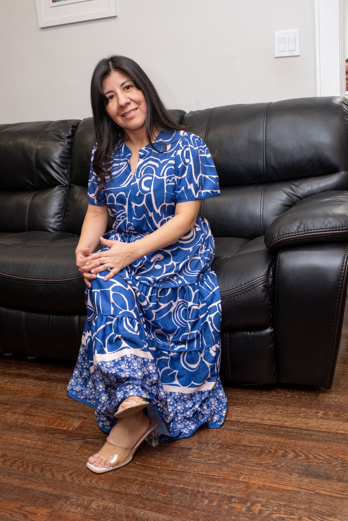 Umgee Royal Blue Printed Maxi Dress