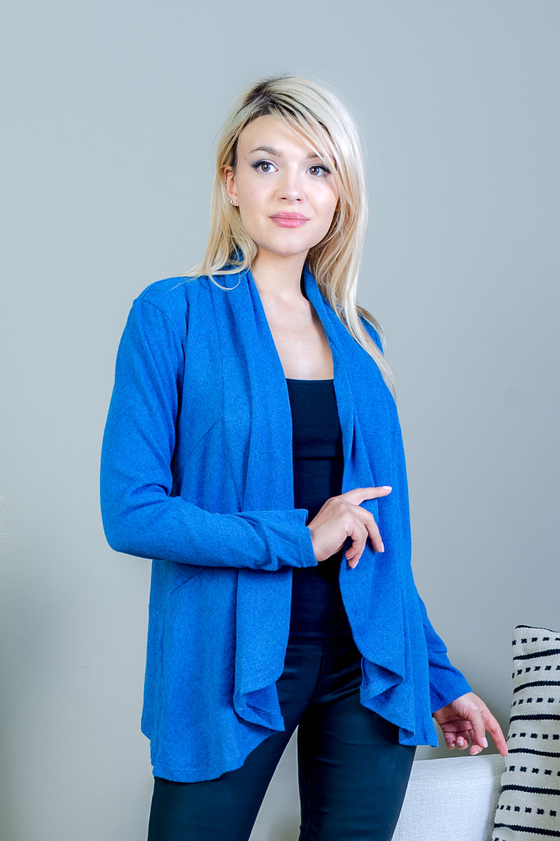 Draped Lapel Cardigan