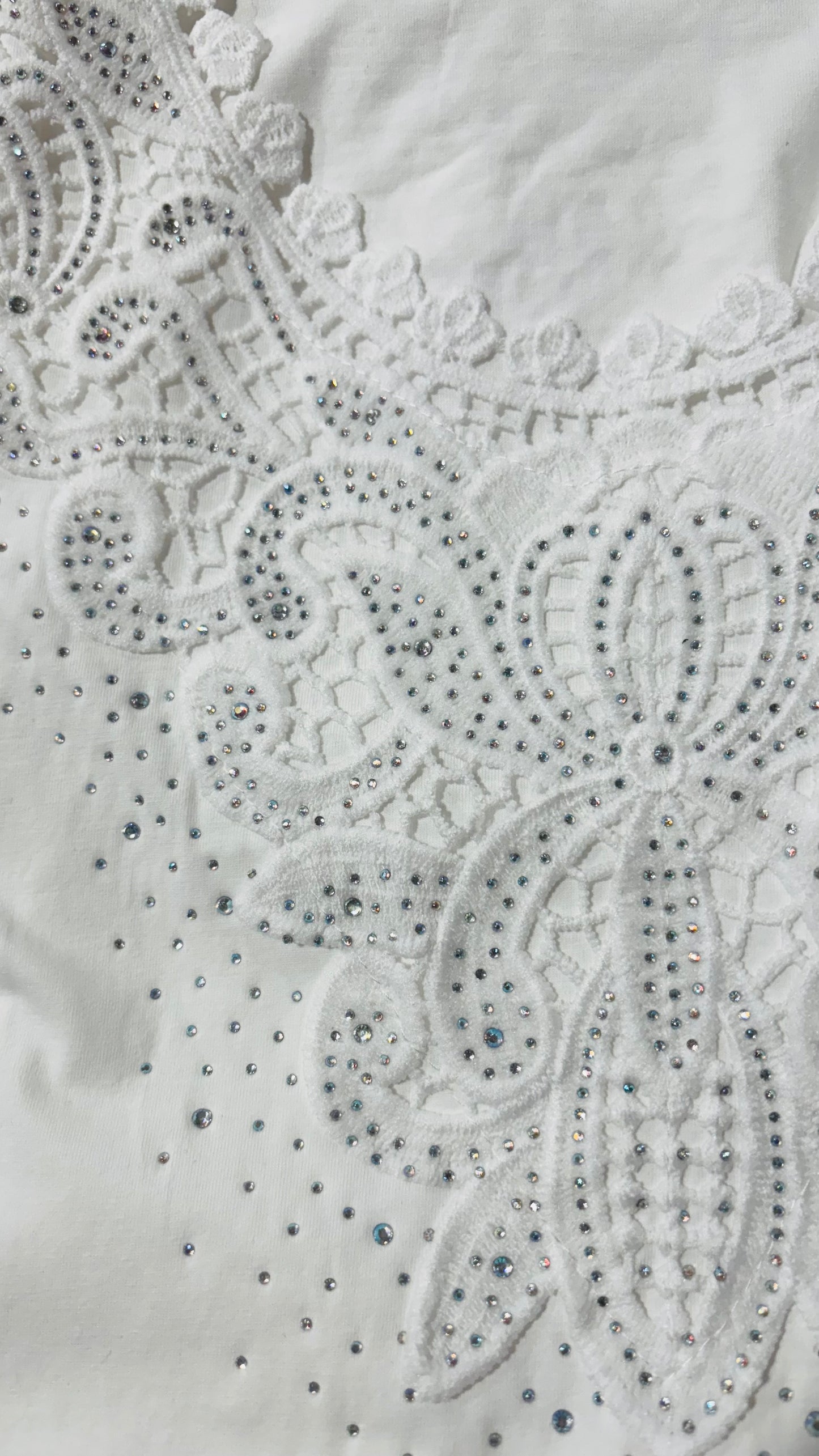 Rhinestone Embroidered Top