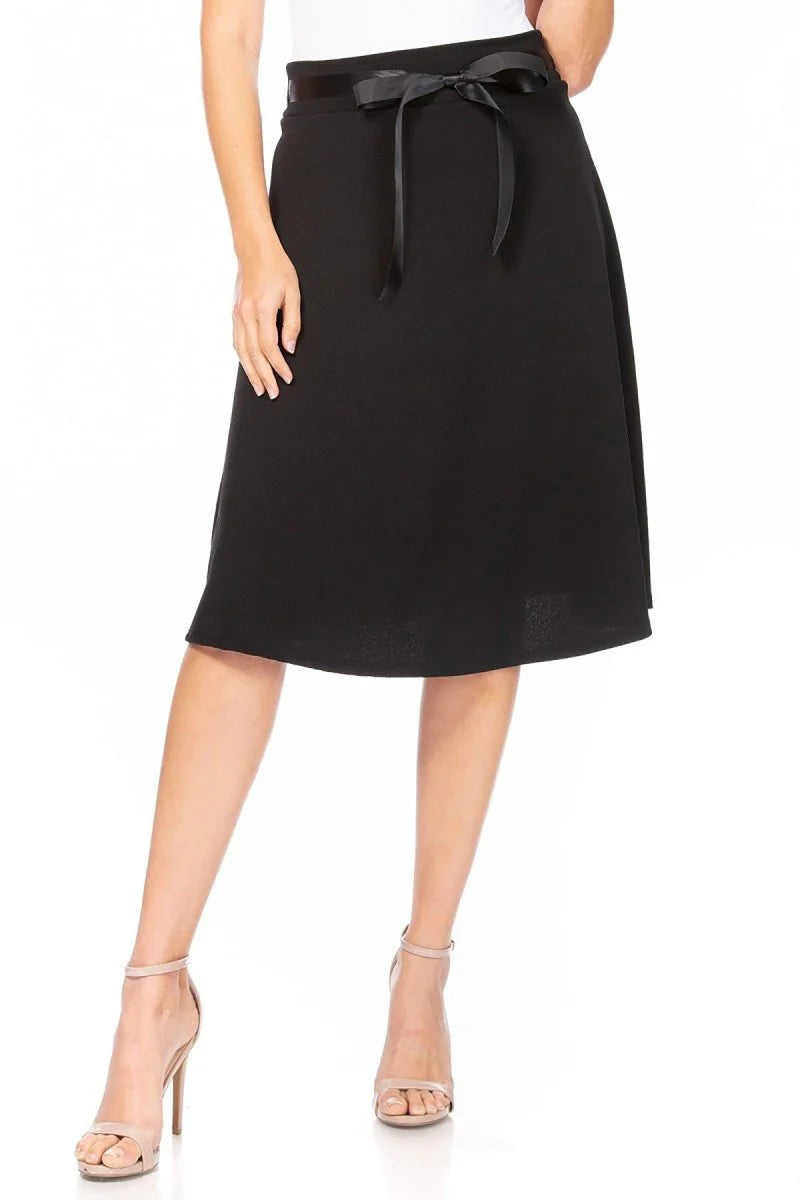 A-Line Midi Skirt in Black