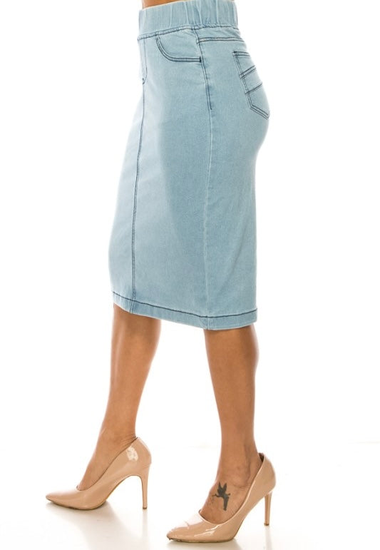 Denim Midi Skirt