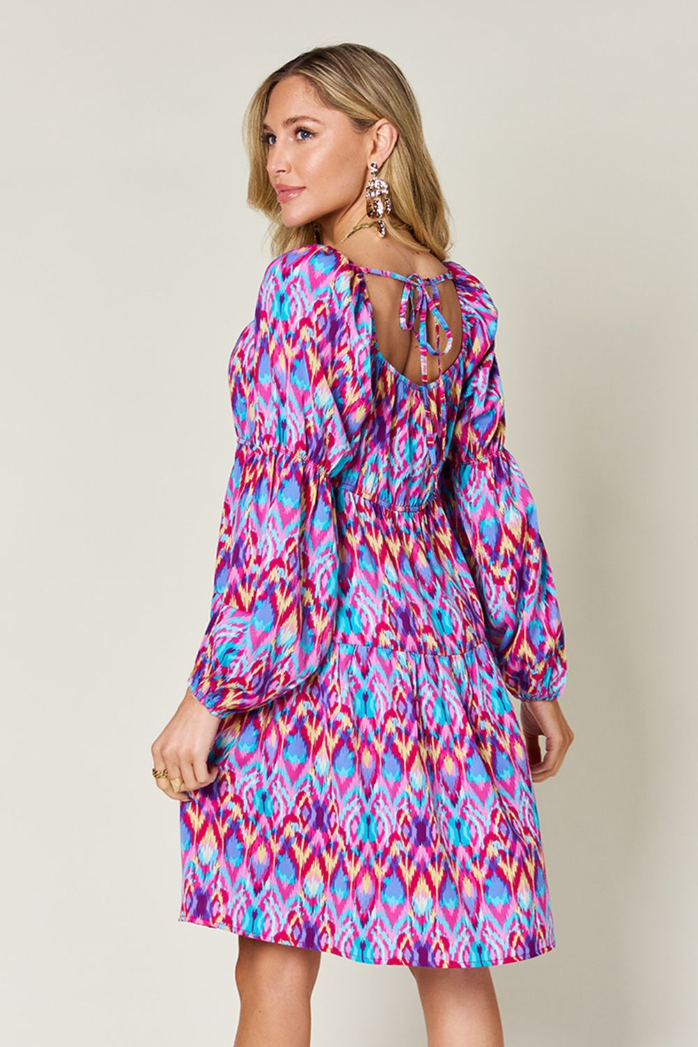 Ella Multi Print Long Sleeve Dress