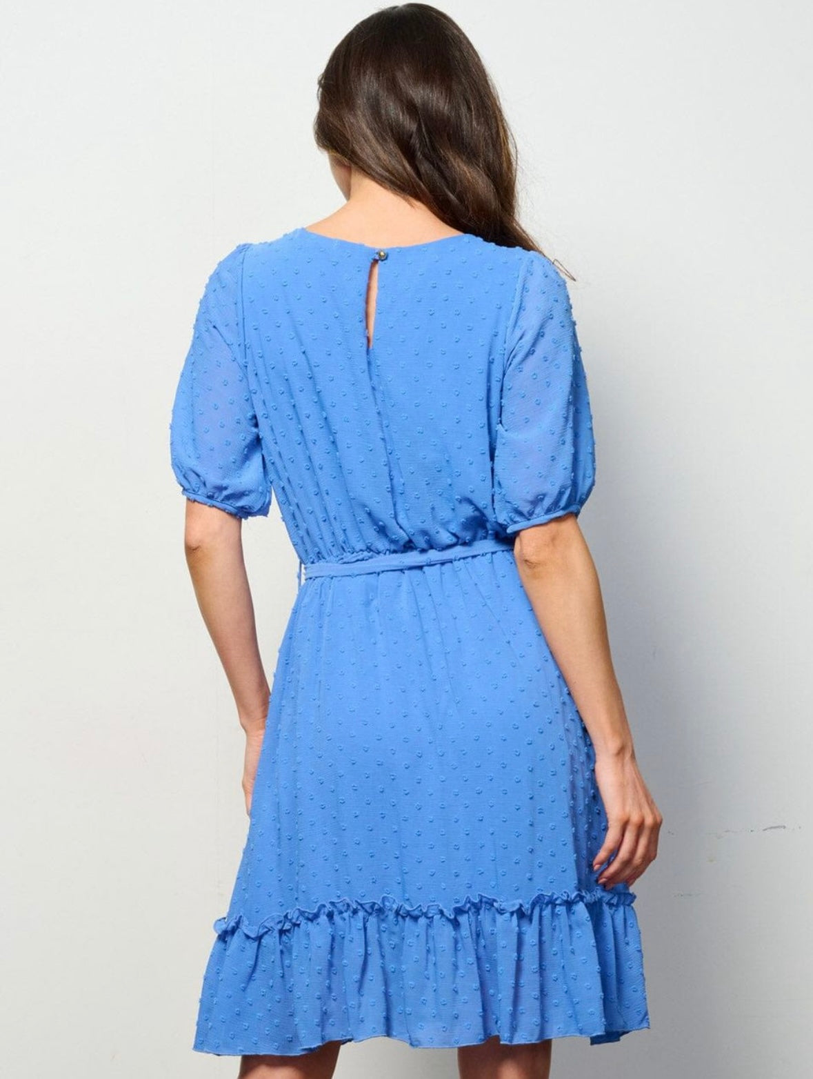 Short Sleeve Self Tie Dress