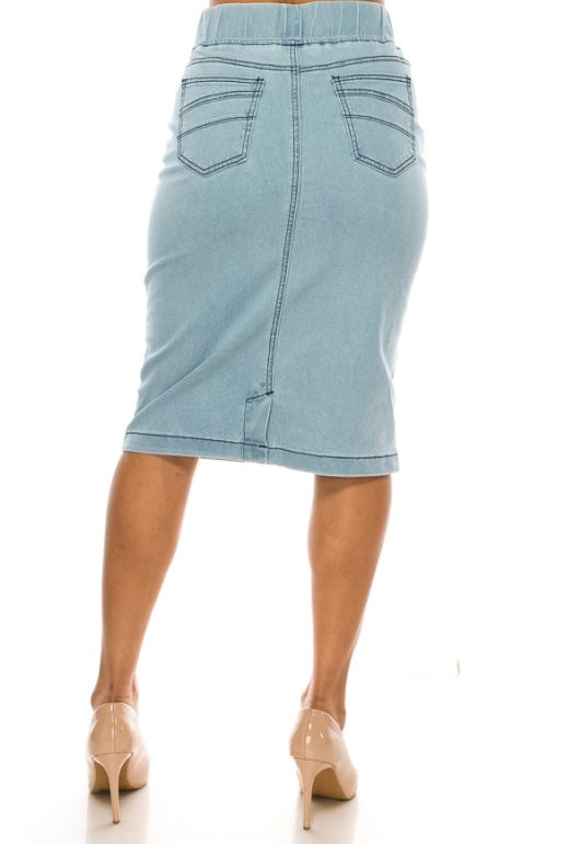Denim Midi Skirt