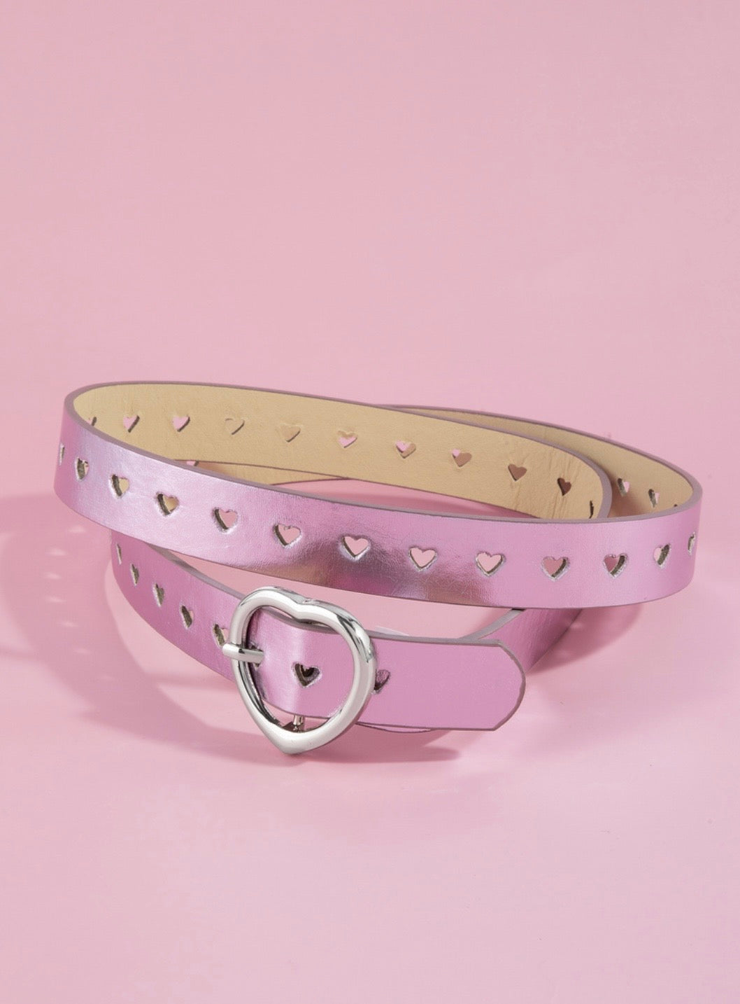 Irisdescent Heart Buckle Belt